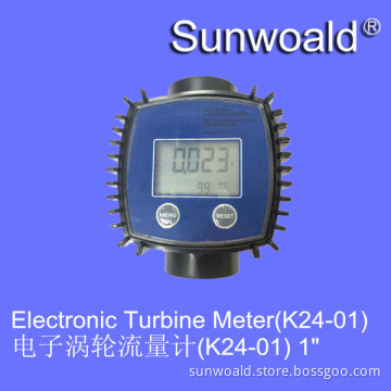 DN25 G1" Plastic with display Electronic Turbine sensor flow meter for Chemicals measure volum